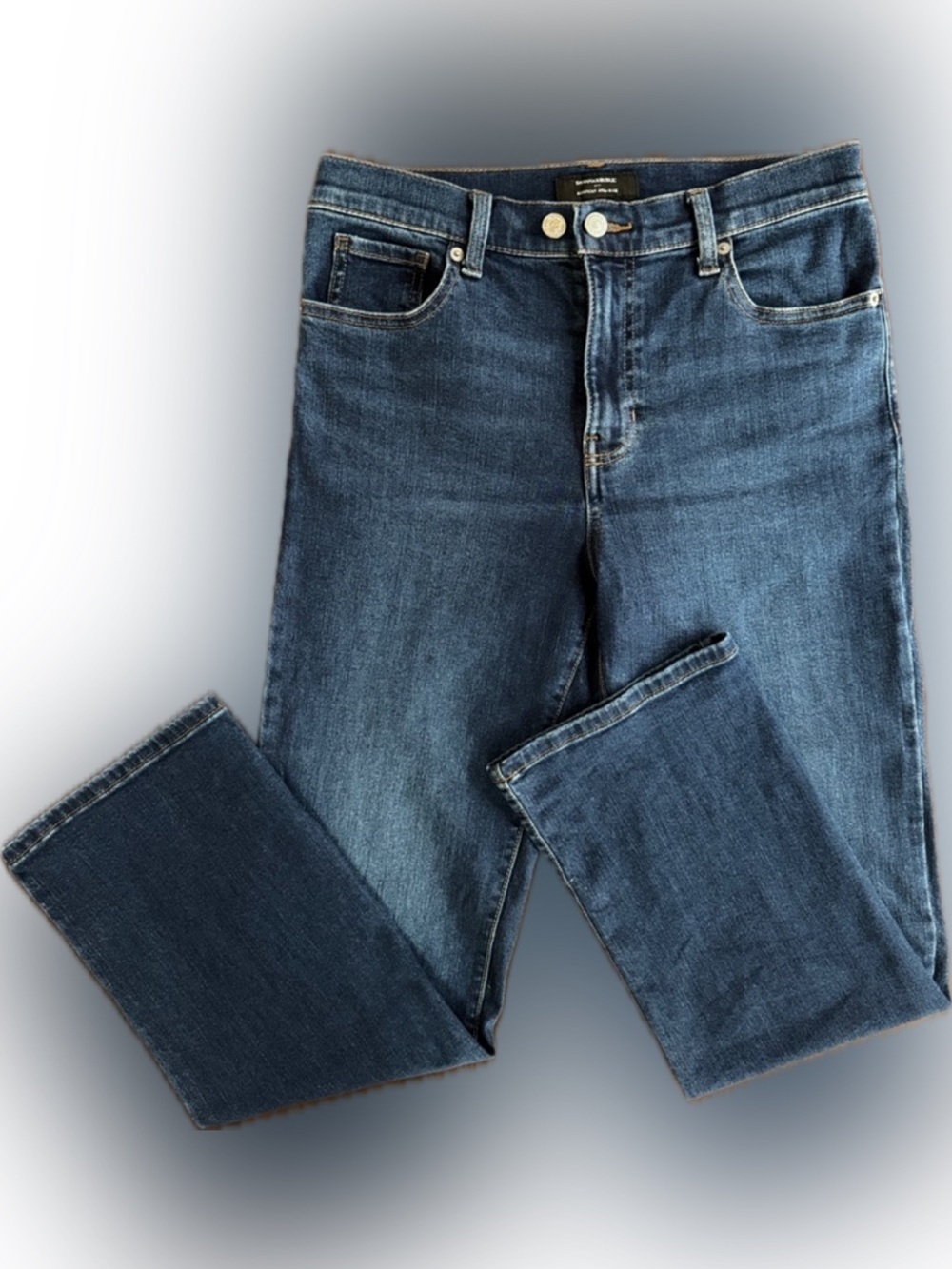 BANANA REPUBLIC BOOTCUT CROPPED HIGH RISE DARK WASH DENIM JEANS 27/4 TALL 706589